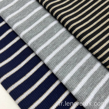 Tissu de côtes teintes en tricot de polyester métallique